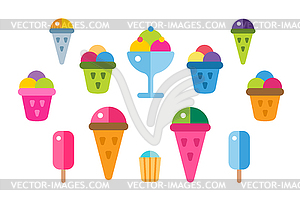 Ice cream icons set - vector clipart