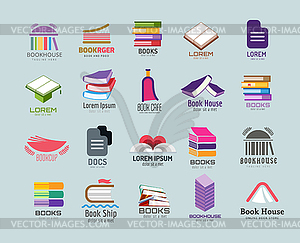 Book logo template set - vector clipart