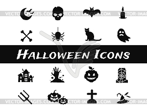 Halloween icons set - vector clip art