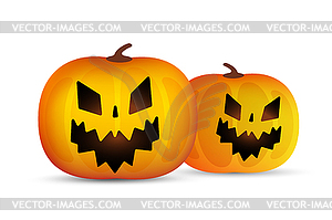 Two helloween pumpkins head - vector clip art