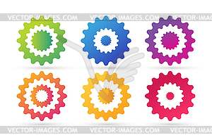 Abstract flower or star icons set - vector image