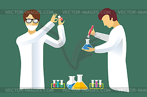 Scientists cartoon characters set - vector EPS clipart