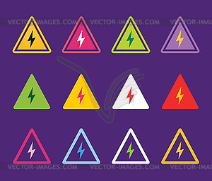 Attention warning sign icons set - vector clipart