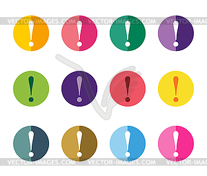 Attention warning sign icons set - stock vector clipart