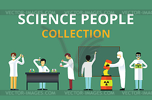 Наука лабораторные радиационной биологии люди - векторный клипарт EPS
