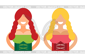 Oktoberfest german woman girl abstract silhouette - vector image