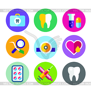 Dental icons set clinic logo - vector clipart