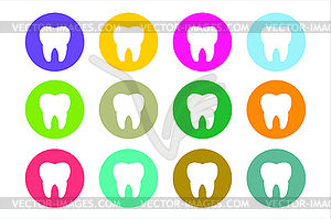 Зуб Иконка логотип набор - изображение в векторе / векторный клипарт
