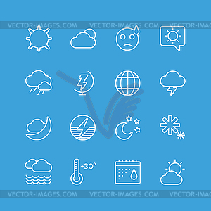 Weather icons outline set - vector clipart / vector image