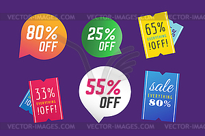 Sale, Off tags - vector image
