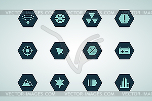 Outline UI technology icons set - vector image