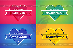 Heart icon logo brand concept bundle set - vector clipart