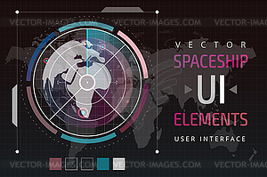 Пользовательский интерфейс HUD инфографики интерфейс веб-элементы - векторный клипарт / векторное изображение