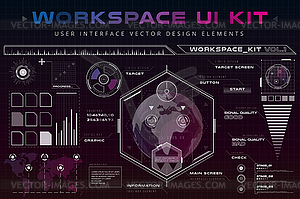 UI hud infographic interface web elements - vector clipart