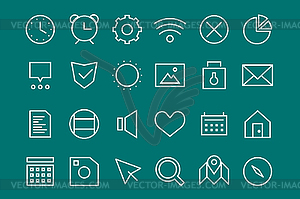 Outline UI user interface technology white icons se - vector clip art