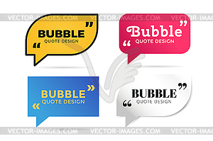 Quote blank template bubble empty design - vector clip art