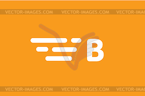 Fast line letter b logo monogram - vector image