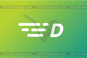 Fast line letter D logo monogram - vector clipart