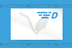 Fast line letter D logo monogram - vector image