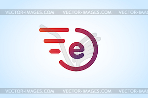 Fast line letter E logo monogram - vector EPS clipart