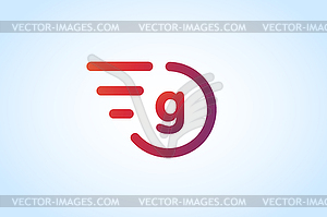 Fast line letter G logo monogram - stock vector clipart