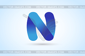 N letter logo icon template - vector image