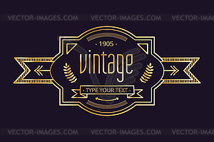 Vintage old style logo icon template - vector image