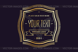 Vintage old style logo icon template - vector clipart