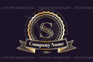 Vintage old style logo icon monogram - vector clipart