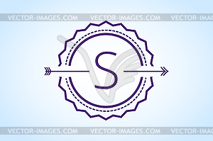 Урожай старый стиль логотип значок монограмма - векторное изображение