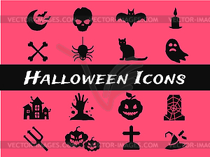 Halloween icons set - vector image