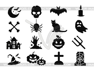 Halloween icons set - vector EPS clipart