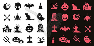 Halloween icons set - vector clipart