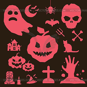 Halloween icons set - stock vector clipart