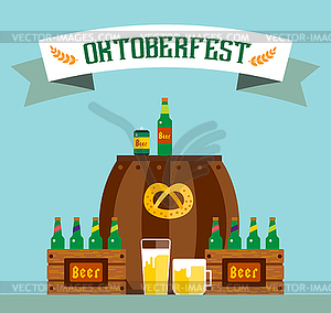 Oktoberfest celebration background poster - royalty-free vector image