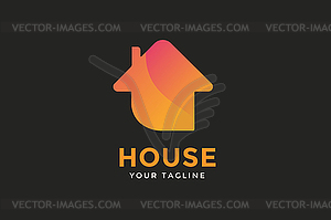 Green house home logo - vector clipart / vector image