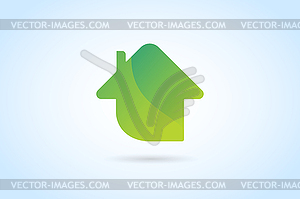 Green house home logo - vector clipart