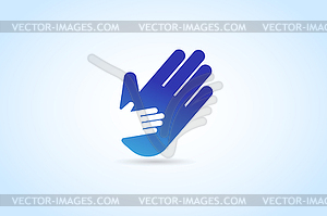 Hands care silhouette logo concept - vector clipart / vector image