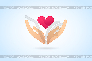 Hands care silhouette logo concept - vector image