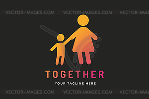 Логотип шаблон Счастливая семья - векторный рисунок