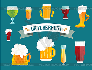 Beer bottle sign icons set - royalty-free vector clipart