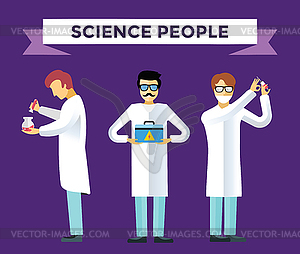 Science laboratory people set - vector clip art