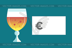 Beer bottle price blank - color vector clipart