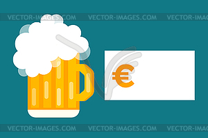 Beer bottle price blank - vector image