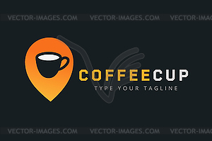 Coffee cup logo template - vector image