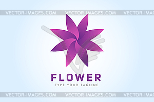 Abstract flower icon logo - vector image