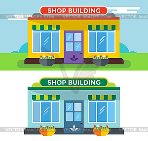 Fruit and vegetables shop stall - vector EPS clipart