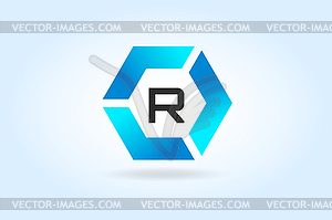 R letter vecto icon template - vector image