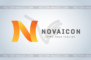 N logo icon template monogram - vector clip art