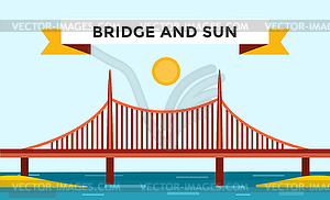 Modern bridge - vector image
